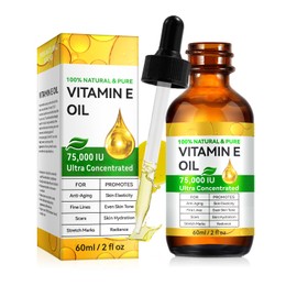 leyosger Vitamin E ?l Bio 75,000 IU C Nat1rliches & Reines Hautpflege?l, Vitamin E ?l Bio f1r Kosmetik, Narben & Dehnungsstreifen Reduktion, Anti-Aging, Die Hautelastizit?t wiederherstellen, 60ml