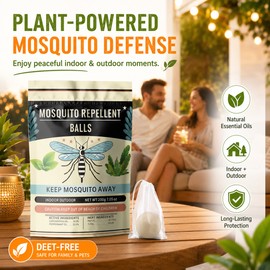Mosquito Repellent Balls for Patio Use – 10-Pack Plant Oil Mosquito Deterrent for Home & Travel