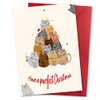 Absolutely Yours Christmas Card. Tree of Cats Design. Eco-friendly &