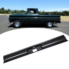 munirater Black Car Rear Bumper Steel Roll Pan with License Plate Light Kit Replacement for 1967-1972 C10 Pickup Fleetside