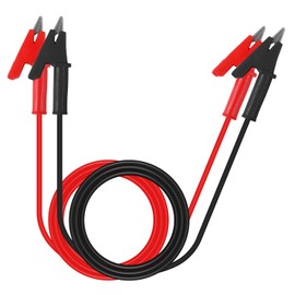 Double-headed crocodile clip wire red and black pair