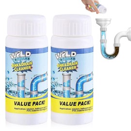 Wild Tornado Powerful Pipe Dredging Agent, Wild Tornado Sink & Drain Cleaner Powder, Pipeline Dredging Agent for Kitchen & Bathroom Portable Powder Cleaning Tool (2PCS)