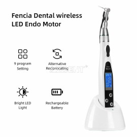AZDENT Dental LED Wireless Endodontic Endo Motor 16:1 Contra Angle/6pc NiTi Rotary File - LED Endo Motor
