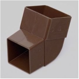 Ali axis A-RBE1BR Brown (Formerly Marley) Gutter Elbow/Bend 67.5º for 65mm Square Downpipe