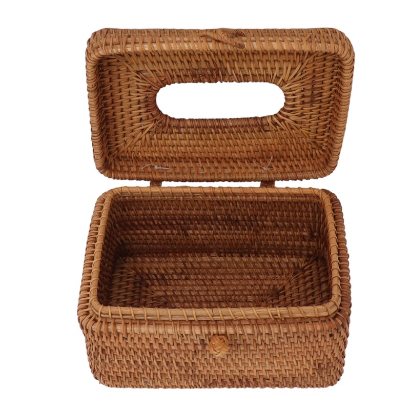 Rectangular Rattan Tissue Box Cover Rattan Woven Tissue Box Holder