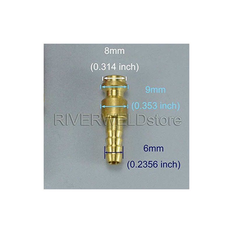 RIVERWELD Argon Quick Connect Fittings Hose Gold Connector for QQ300
