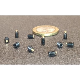 Kmac Alloy Steel Set Screws, Brass Tip, 6-32 x 3/16" Thread Length, 10 Pcs