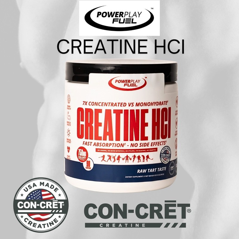 Power Play Fuel CREATINE HCl Powder - Raw Tart Taste,