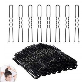 U Shaped Hair Pins Kit, 100 Pcs Hair Pins for Women Girls,Hair Fixation Professional Black Bobby Pins U Shape Bun Hair Pins for Women Girls and Hairdressing Salon 6cm/2.3inch