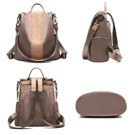 Barwell Women Backpack Ladies Rucksack Waterproof Nylon School bags Anti-theft Dayback Shoulder Bags, Khaki