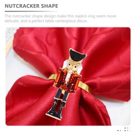 SEWACC 6pcs Nutcracker Metal Napkin Rings Christmas Napkin Holder Rings for Cloth Napkins Christmas Nutcracker Solider Napkin Holder Decorative Xmas Holiday Serviette Buckles for Dinner Table