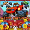 Blaze and The Monster Backdrop Birthday Banner for Blaze and