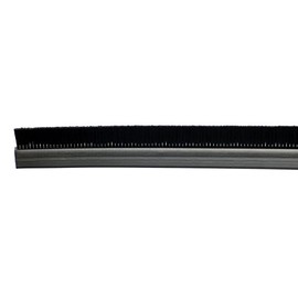 Tanis Brush FPVC141072 Stapled Strip Brush with Flexible PVC, H-Shaped Profile, Black Nylon Bristles, 6' Overall Length, 1" Trim Length, 2" Overall Height