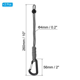 TOP-VIGOR Badge Lanyard with Hook 10 Inch, 2Pcs Braided Wrist Keychain Strap Adjustable Cord Lock for Keys Wallets Outdoors, Grey