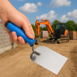 3 x Wide 80, 100, 120 mm Stainless Margin Stucco Trowel, Rubber Handle Square Bucket Trowel Plastering Rendering DIY Tools (Set)