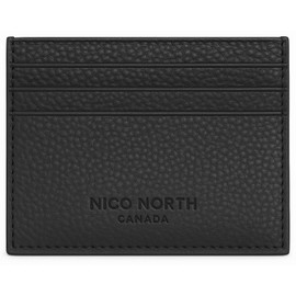 Nico North Leather Mens 7 Pockets Cardholder Wallet RFID Blocking Slim Minimalist - Thin & Stylish (Onyx Black)