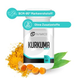 Kurkuma BCM-95® – Hochdosiert & vegan – 500mg Curcuma longa Extrakt pro Tagesdosis – ohne Zusatzstoffe – Laborgeprüft – 60 Kapseln – Dynamics Nutrition