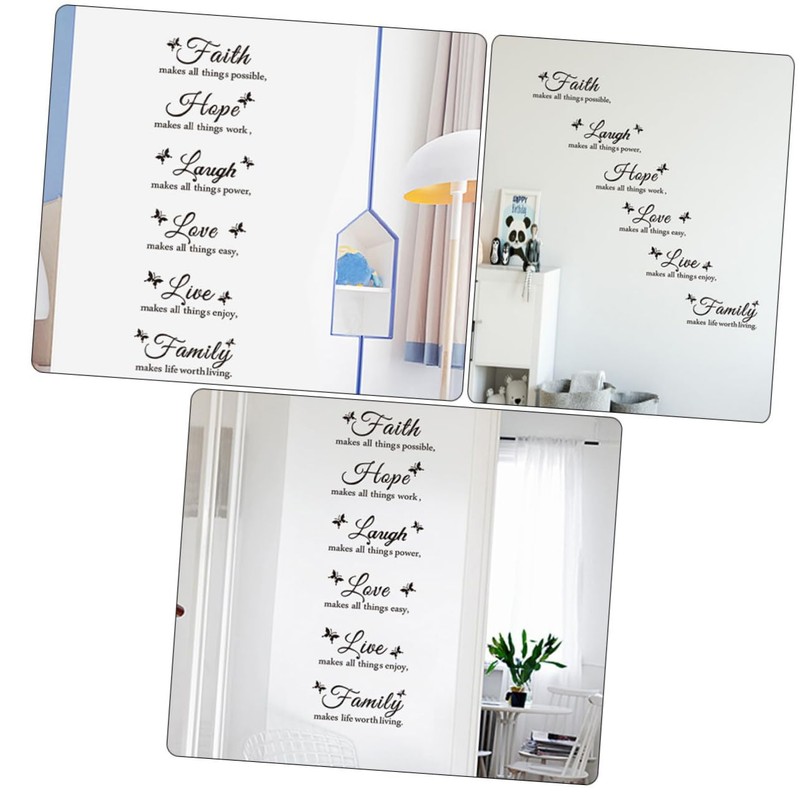 TEHAUX Easy Peel Paste PVC Wall Sticker Inspiring Sentences Alphabet