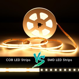 lichtvoll Cob LED Strip 3 m Warm White with Touch Dimmer Switch and 36 W Power Supply, LED Under-Unit Light LED Strip 3 m Light Strips LED for Acoustic Panels Light Strip Kitchen