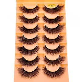 AMSDCN New 7Pairs Design Wet Manga Lashes 3D fluffy Eyelash Extensions Makeup Fashion Long Thick Natural Fake Eyelashes (MY-05)