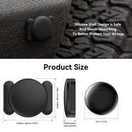 Car GPS Tracker for Vehicles, GPS Tracker Work with Find My (iOS Only), Car Vehicle Tracking Anti-Lost Locator with App for Cars, Pets (Black)