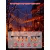 11.5Ft Halloween Flickering Flame Outdoor String Lights,10 Orange C18 Bulbs