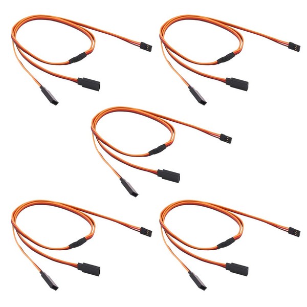 OliRC 5pcs 24" / 600mm Servo Y Harness Extension Cord Cable 22awg 60 cores for RC Car Helicopter Servo Receiver Wire Lead(C146-5)