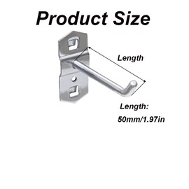 TopHomer - 10 x Supermarket Shelf Hooks Heavy Duty Display Hooks for Retail Square Tube Shelving and Compatible with Shelf Brackets, 50mm