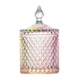 300ml Colorful Glass Candy Cookie Jar Decorative Jar with Lid
