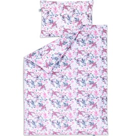 Pepi - Baby Bedding Set - 120 x 90 cm Children's Duvet and Pillow 60 x 40 cm - Baby Bed Linen Made of 100% Cotton - Anti-Allergic Baby Duvet and Pillow - Hummingbird