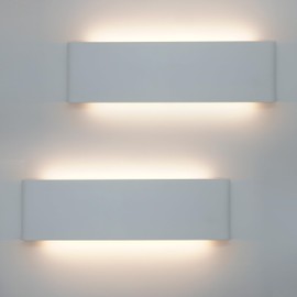 KICAAO 15.7in White Modern Wall Sconce 2-Pack,20W Indoor Vanity Light Up and Down LED Vanity Light for Bathroom Wall Lighting Fixtures Not Dimmable Not Plug (Warm Light 3000K)