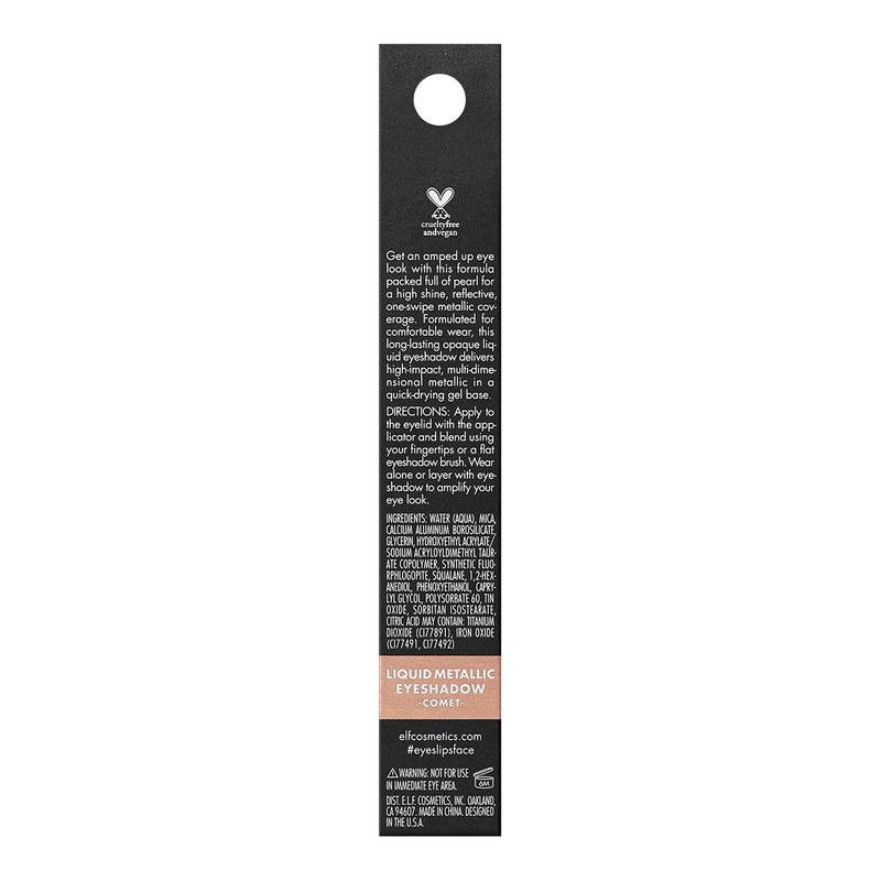 e.l.f. Liquid Metallic Eyeshadow, Quick-Drying, Long-Lasting, Gel-Based Formula For One-Swipe