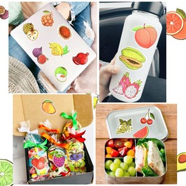QTL Stickers for Kids Fruit Stickers for Scrapbooking Water Bottles Vegetable Stickers for Kids Waterproof Cute Fruit and Vegetable Stickers Packs 50Pcs