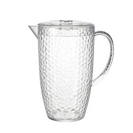 Bello Dimple Clear Plastic Reusable 2 Litre Picnic Water Jug Pitcher with Lid
