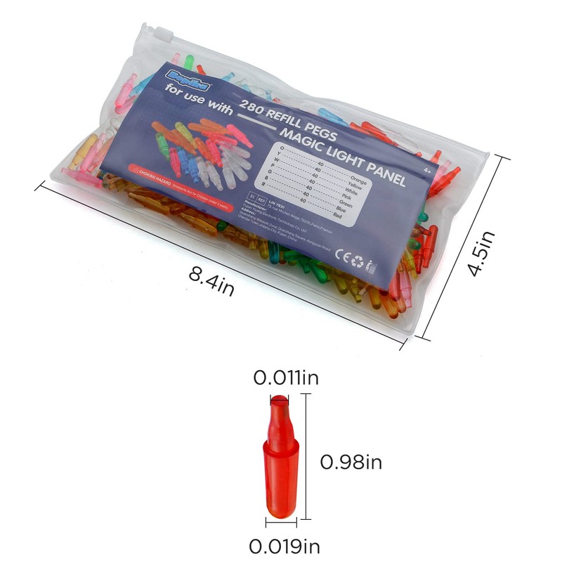 Refill Pegs 280PCS for Use with Bopika Creative Light Up