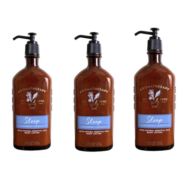 Lot of 3 Bath & Body Works Aromatherapy Lavender Vanilla Body Lotion (Lavender Vanilla)