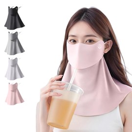 LAAVVA Cooling & UV Protection: Face Cover, UPF 50+ Measured, UV Protection, For Summer Use, Washable, Increased Breathability, Small Face Effect, Adjustable Ear Straps, Unisex, Outdoor Sports, UV