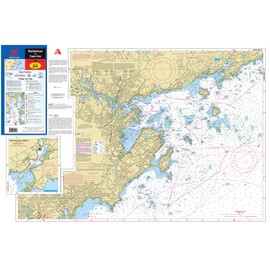 MAPTECH Waterproof Chart, Marblehead to Cape Ann, 24W x 36L inches, Flip-Fold, Scales 1:25,000 & 1:26,666, GPS Waypoints, Fishing Areas