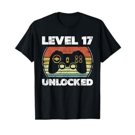 Level 17 Unlocked Funny Video Gamer 17th Birthday T-Shirt