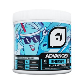 Advanced Energy - Energy Boosting Formula with Electrolytes for Hydration - L-Theanine to Combat Jitters - Sugar Free & Keto Friendly - No Maltodextrin (40 Servings) (Blue Razz Slush)
