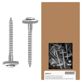 HELPMATE Spengler Screws 4.5 x 45 mm, Pack of 150, DIN 7995, Stainless Steel A2, T20, DIN 7995, Roofing Screws, Pan Head with Washer and EPDM Sealing Washer, Silver, 4.5 x 45 mm