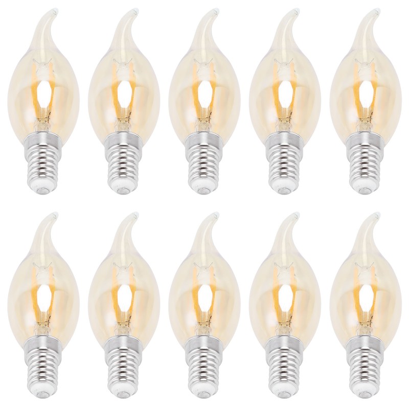10PCS C35 LED Gold Filament Bulb 2700K 4W E14 Base