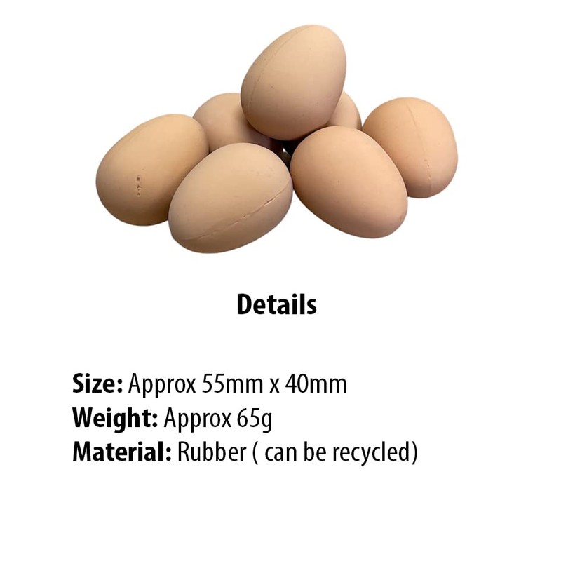 Imitation Chicken Poultry Hen Eggs [12 Pack] - Weighted Rubber