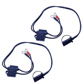 2-Pcs 12V Battery Ring Terminal Charger Harness Fuse 2-Pin Quick Disconnect Plug