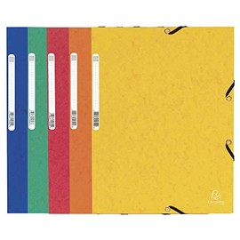 Exacompta 55025E Premium Portfolio Folder Made of Colorspan Cardboard DIN A4 with 2 Elastic Bands and 3 Flaps 1 Piece Random Colour Portfolio Folder Document Folder Ideal for Office and School