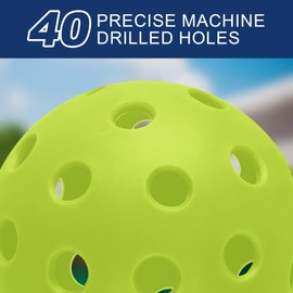 Ornalry Outdoor Pickleball Balls - 40 Holes Pickleballs Set of 6-Pack High Bounce Durable Pickle Balls for Sport Outdoor Play for Beginners to Professional Player