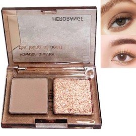 Glitter Eyeshadow Palette, Brown Shimmer Eye Shadow Pallets for Women Nude Long Lasting Waterproof Eye Shadows Palette, Natural Looking Highly Pigmented Smokey Eyeshadow Palettes Make Up