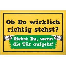 DankeDir! Ob Du wirklich richtig stehst Door Sign 30 x 20 cm - Saying Sign Birthday Gift Door Sign Funny Saying - Gift Party Decoration Office Gift Idea Colleagues Friends