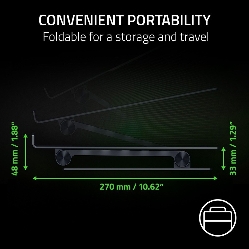 Razer Adjustable Laptop Stand: Supports Phones, Tablets, Laptops, Macbooks up