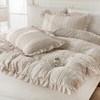 MOVE OVER Beige Ruffle Comforter Set King 3 Pieces Seersucker